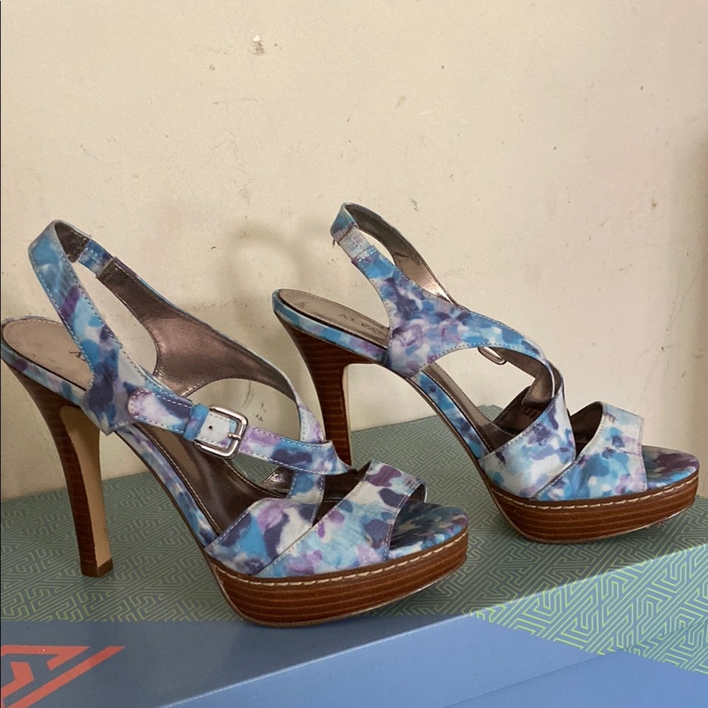 Alfani Blue and Purple Floral Heels with Stiletto